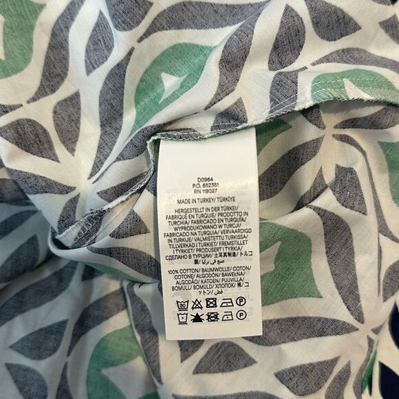 Boden Amy Sleeveless Shirt Dress Green Tambourine Diamond Wave Size 10P Petite - Picture 10 of 13